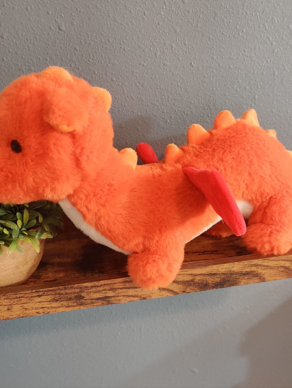 Arte Museum Las Vegas Orange Dragon Plush Stuffed Animal Fantasy Red 14" Long